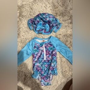 Mermaid Scales Kids Swim Set - Blue and Purple